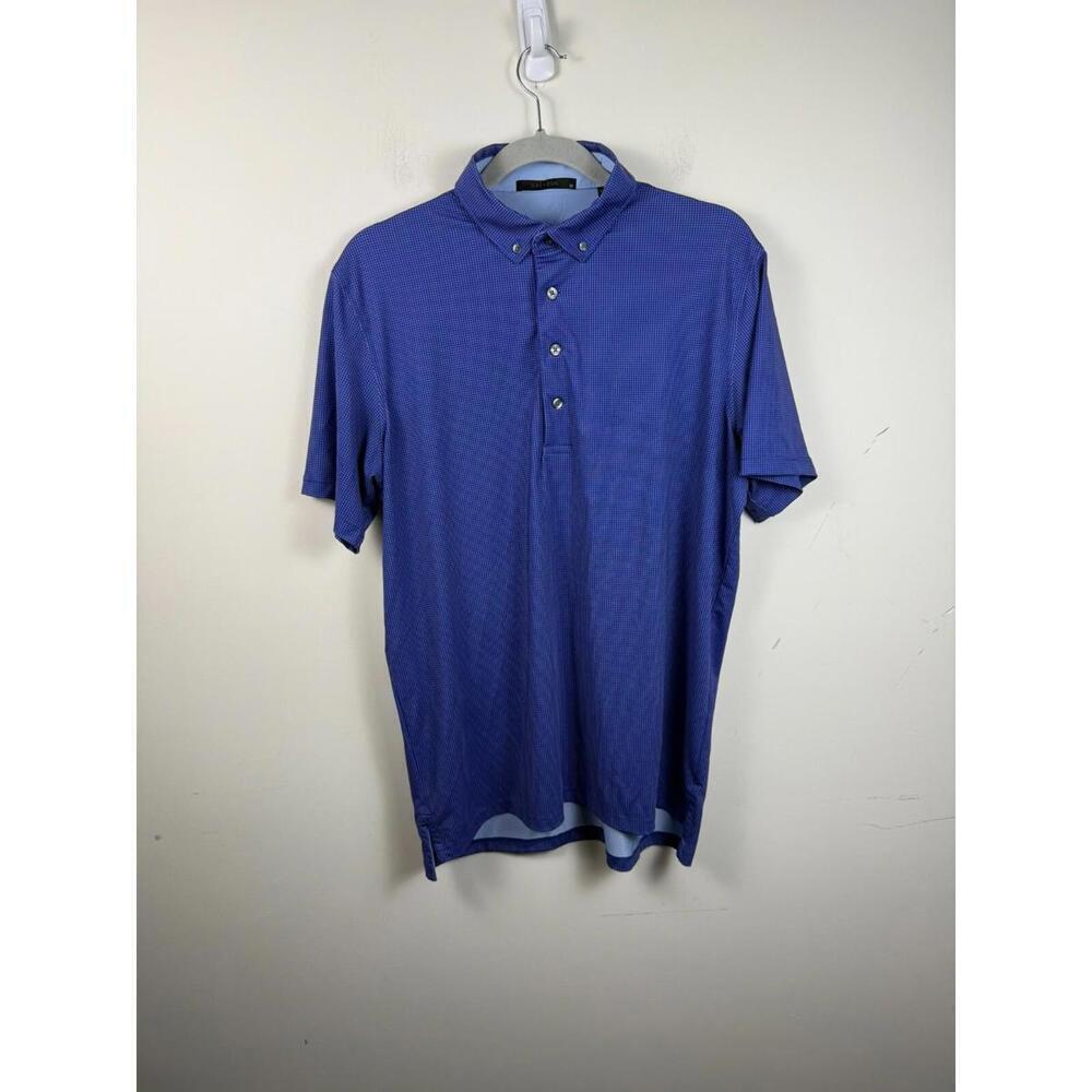 Greyson Polo Shirt‎ Men’s M Performance Golf Button-Down Collar Blue Check